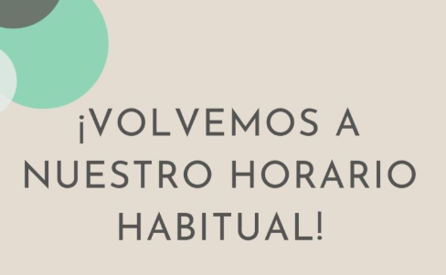 VOLVEMOS UNA VEZ TERMINADO EL TIEMPO ESTIVAL